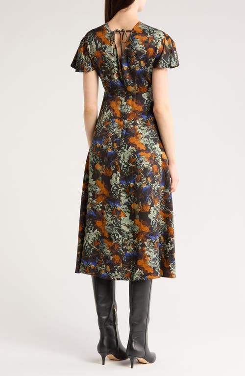 Derek Lam 10 Crosby Cecile Flutter Sleeve Midi Dress In Multi
