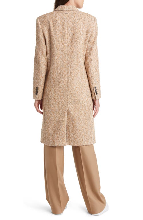 Hugo Boss Boss Catara Longline Tweed Jacket In Brown