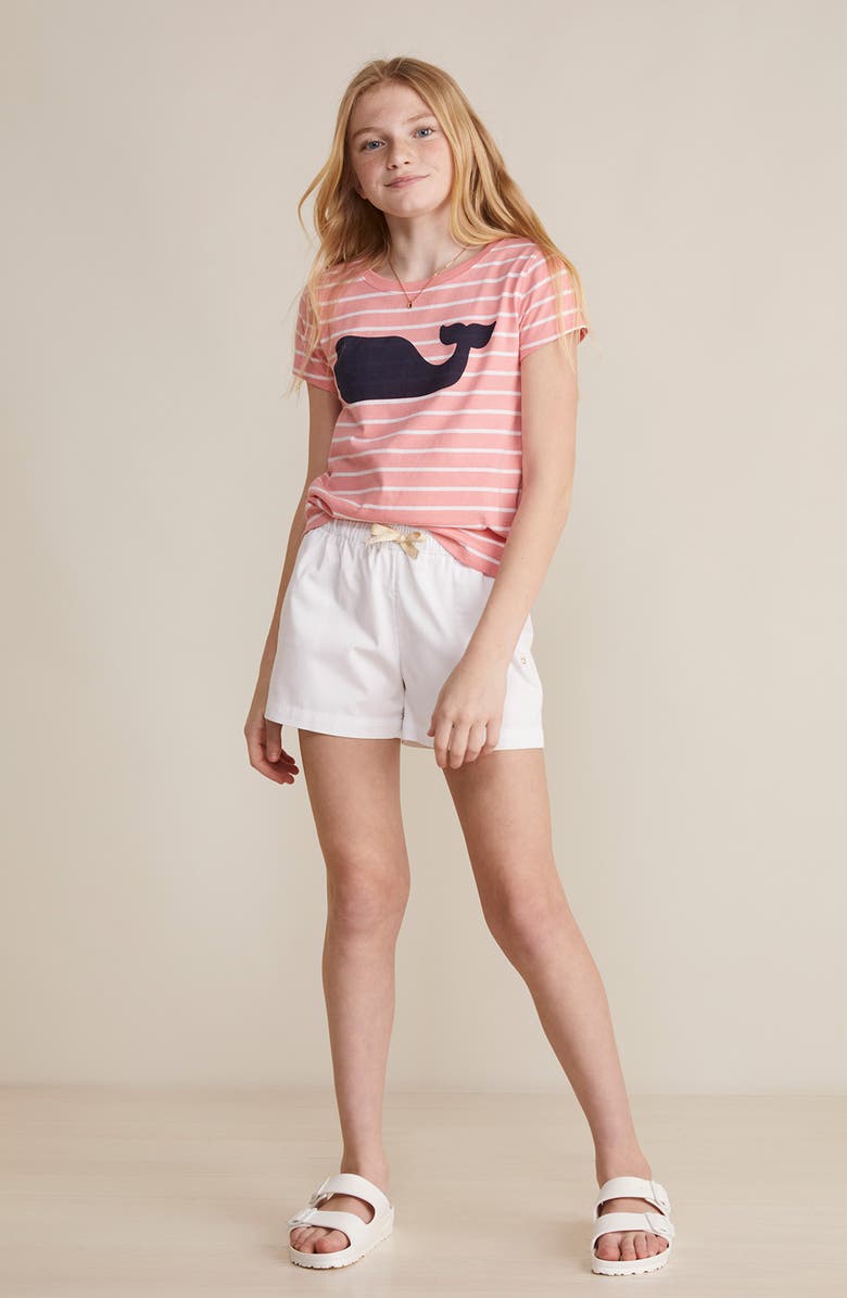 vineyard vines Kids' Stretch Cotton Twill Shorts, Alternate, color, White Cap