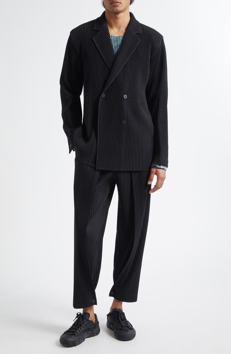 Homme Plissé Issey Miyake Bottoms 1 Pleated Straight Leg Pants, Alternate, color, Black