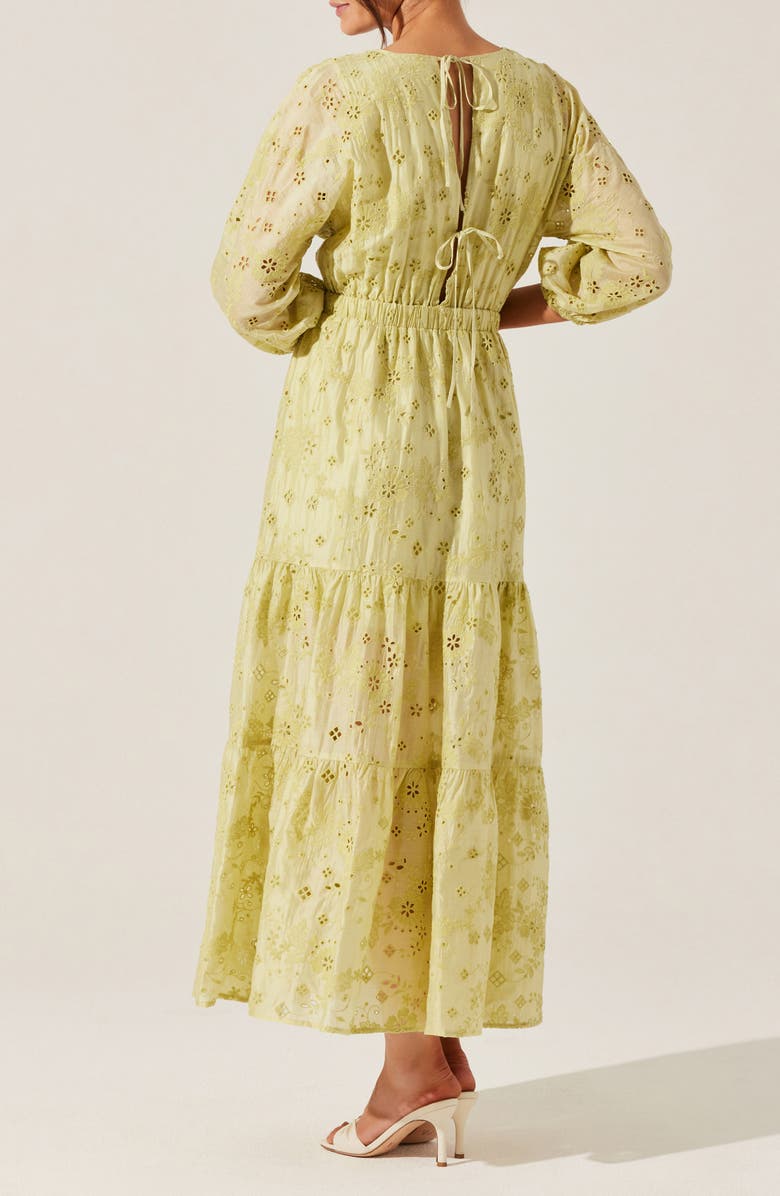 ASTR the Label Jesalyn Cutout Detail Eyelet Dress, Alternate, color, Matcha
