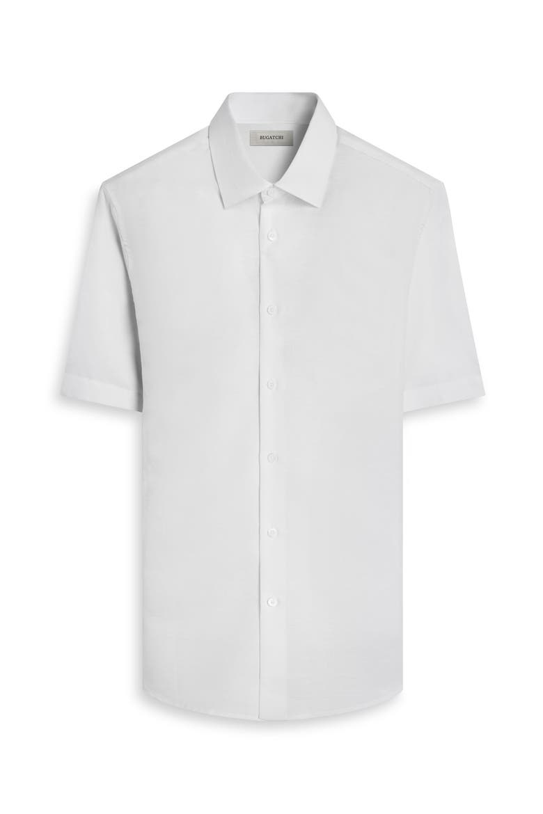 Orson Short Sleeve Cotton & Linen Button-Up Shirt, Alternate, color, WHITE
