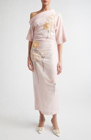 BERNADETTE Bowery Embroidered Off the Shoulder Dress