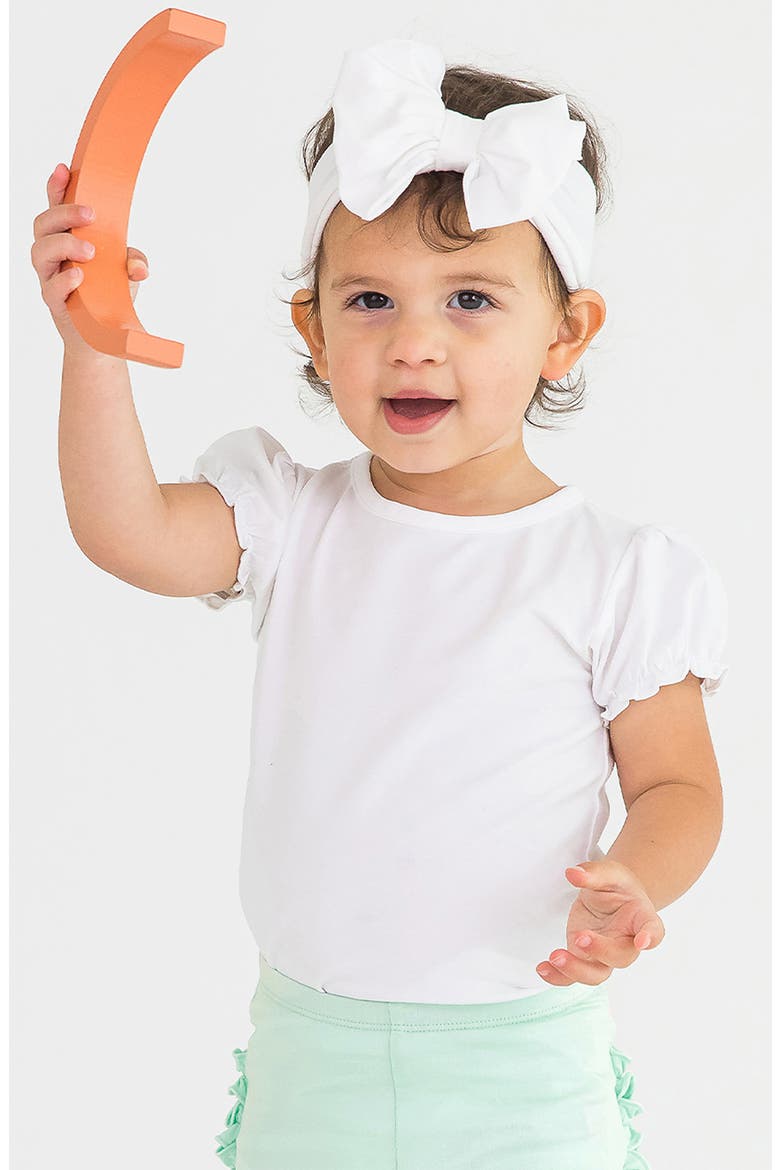 Puff Sleeve Bodysuit, Alternate, color, WHITE
