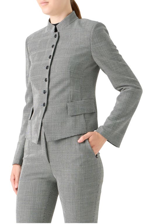 Akris Deva Prince Of Wales Wool Single-breasted Jacket In Gray