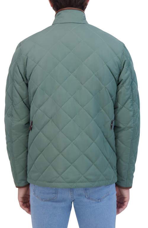 Robert Graham Water Repellent Quilted Jacket In Green