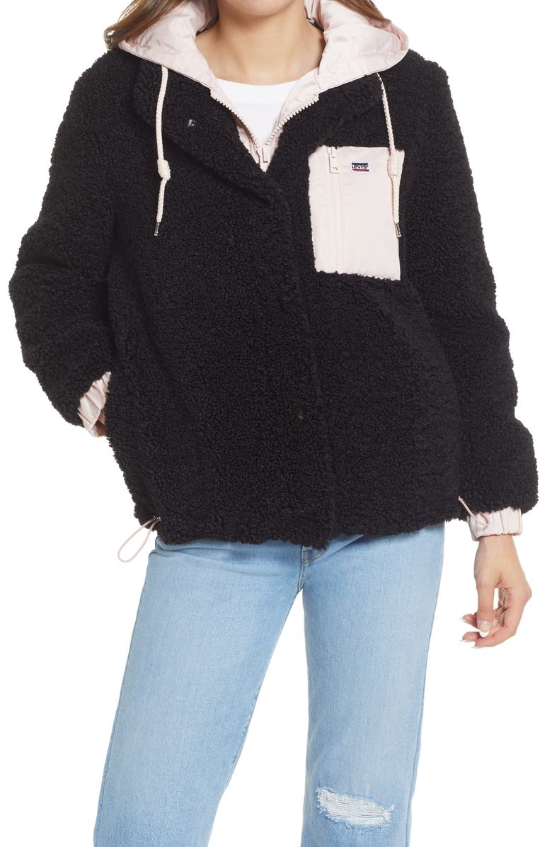 Levi's<sup>®</sup> High Pile Fleece Hooded Zip Jacket, Alternate, color, 