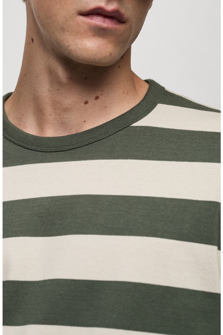 Stripe Long Sleeve Cotton T-Shirt, Alternate, color, FOREST GREEN