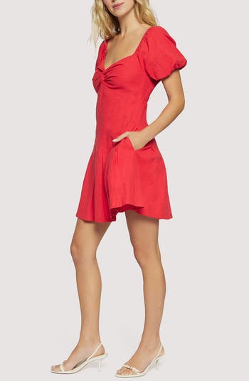 Catania Puff Sleeve Linen & Cotton Mini Sundress