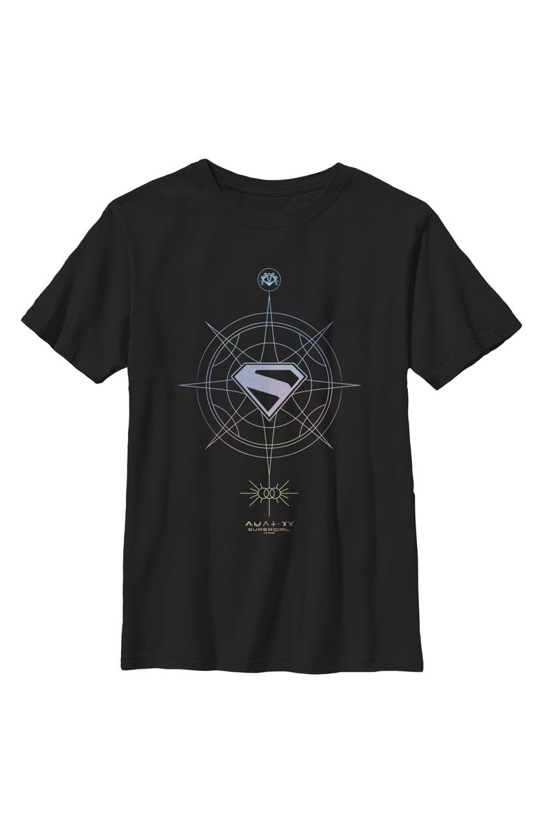Supergirl Boy's Supergirl Geometric Logo Graphic T-Shirt, Main, color, Black