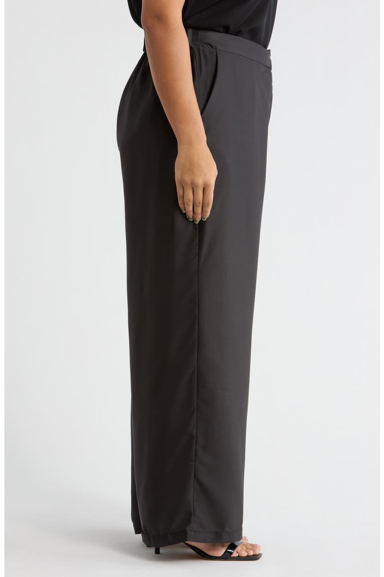 Floral Wide Leg Pull-On Pants, Alternate, color, SKY