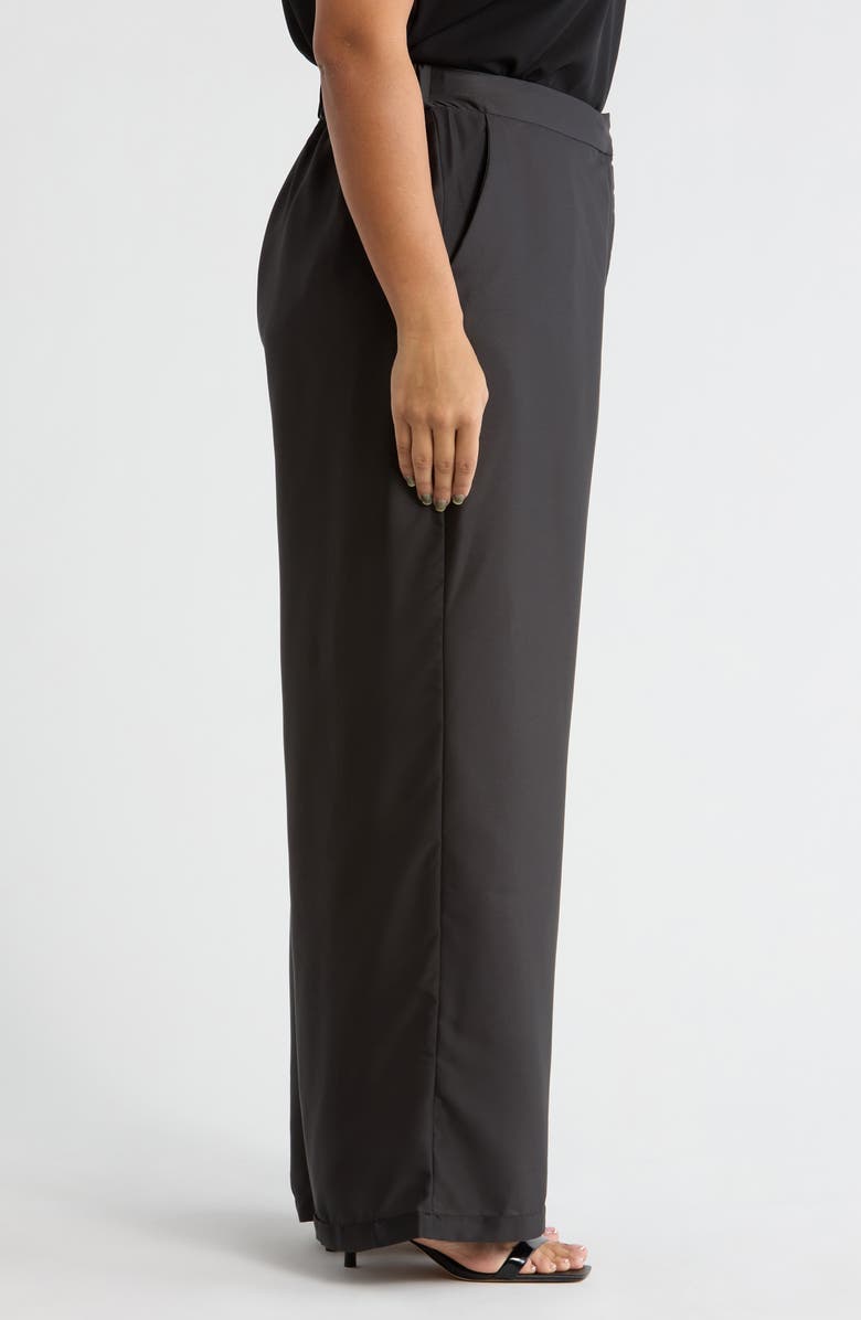 Vince Camuto Floral Wide Leg Pull-On Pants, Alternate, color, Sky