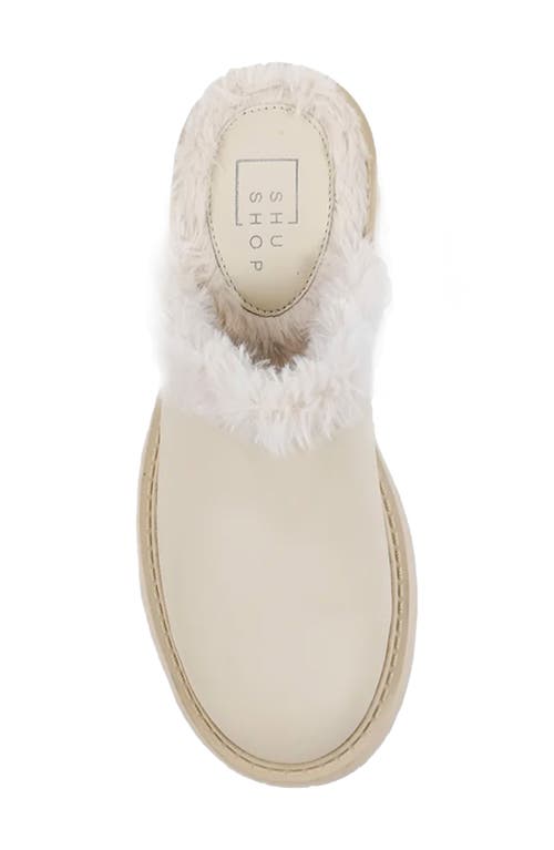 Shushop Tulip Faux Shearling Lined Lug Sole Mule In Neutral