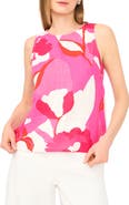 Vince Camuto Floral Print Linen Tank