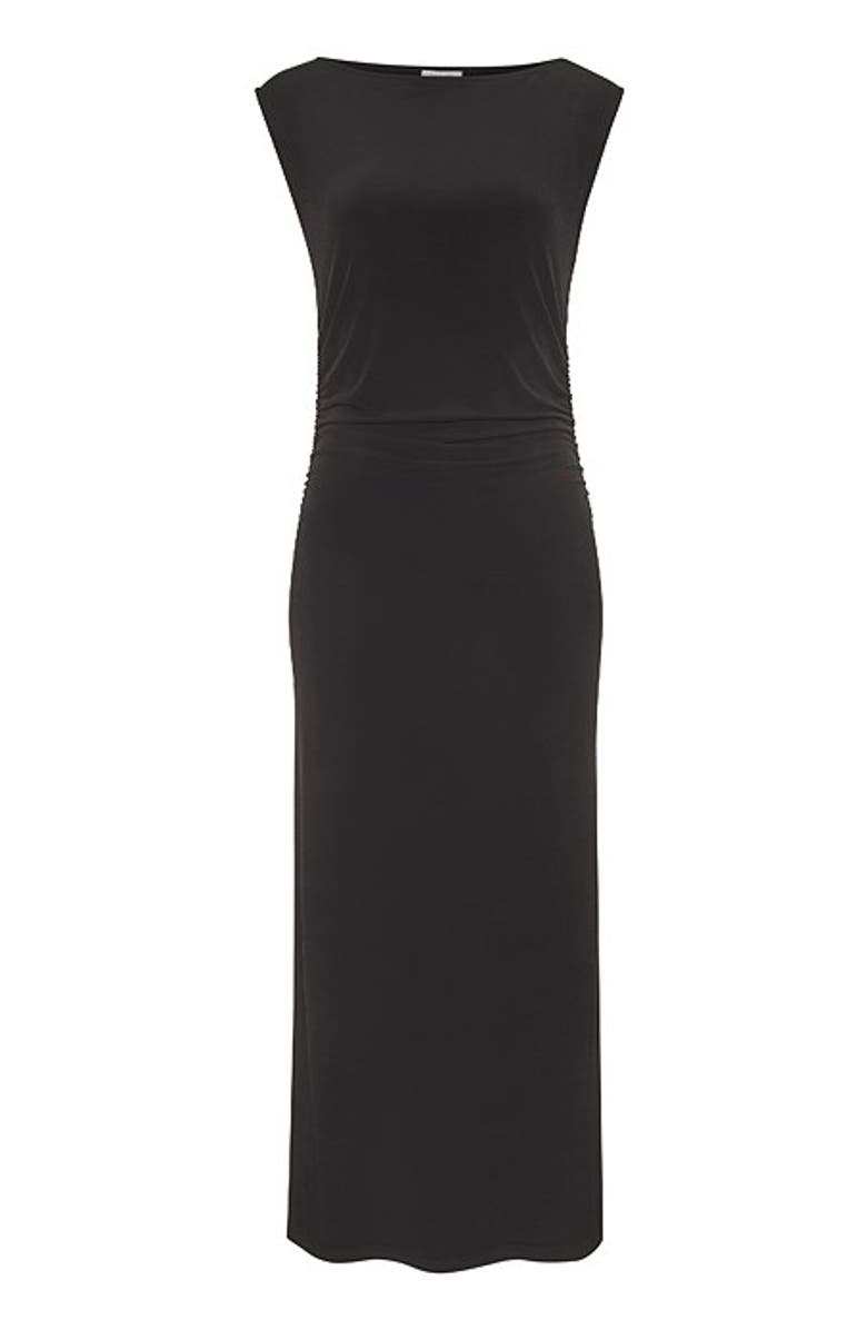LASCANA Women's Boat Neck Fitted Maxi Dress, Alternate, color, Black