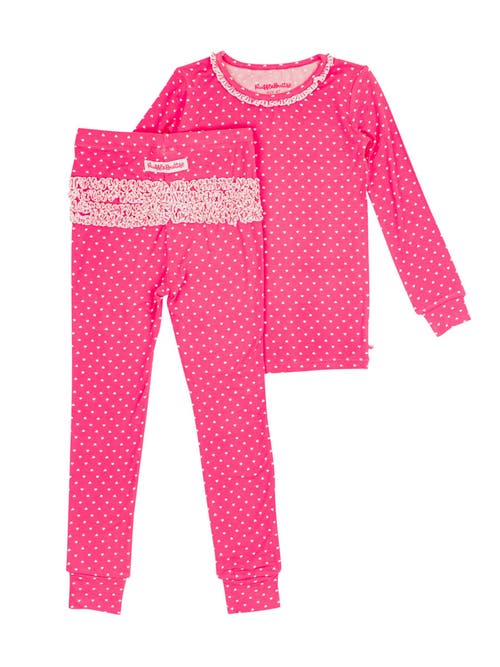 Rufflebutts Softsnooze Toddler Girls Ruffle Long Sleeve Pajama Set In Pink