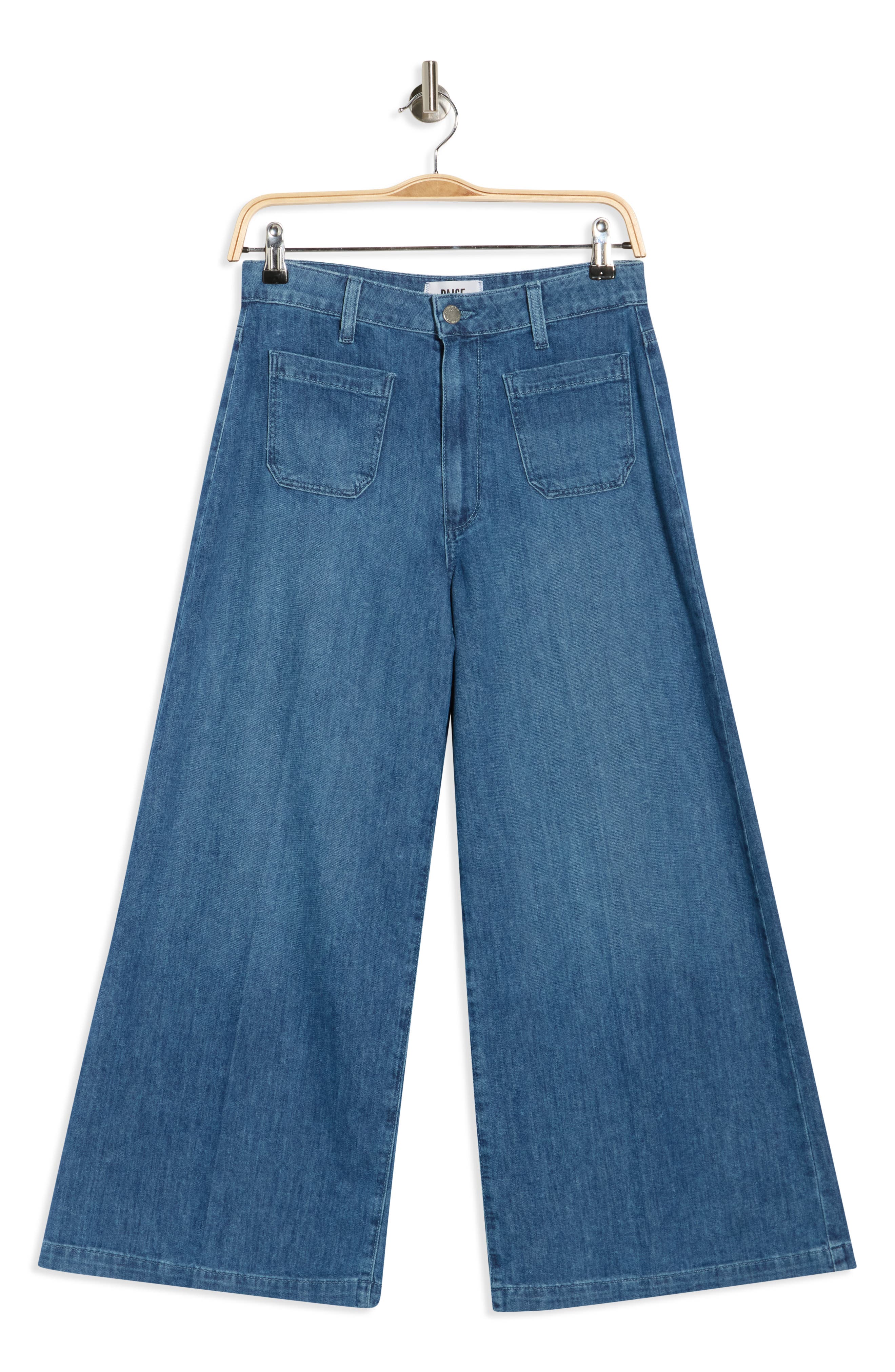 PAIGE Lennie Patch Pocket Crop Wide Leg Jeans