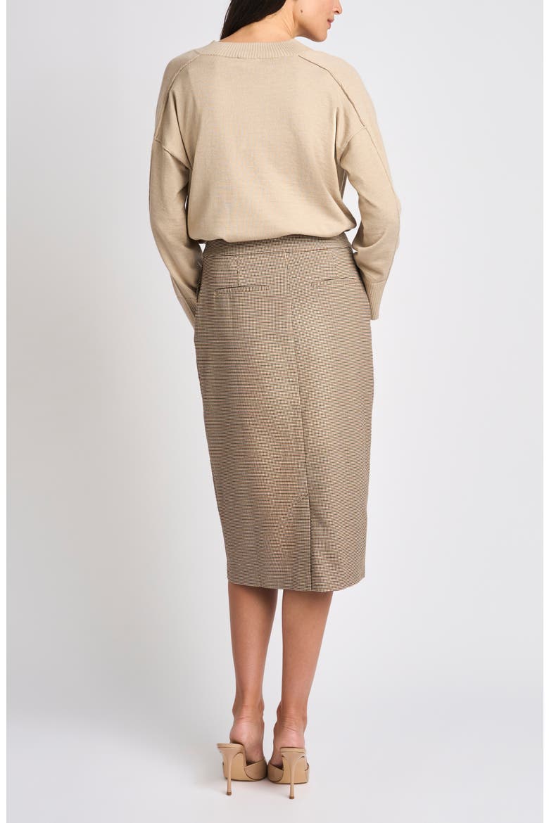 Easy Midi Pencil Skirt, Alternate, color, TOBACCO BROWN