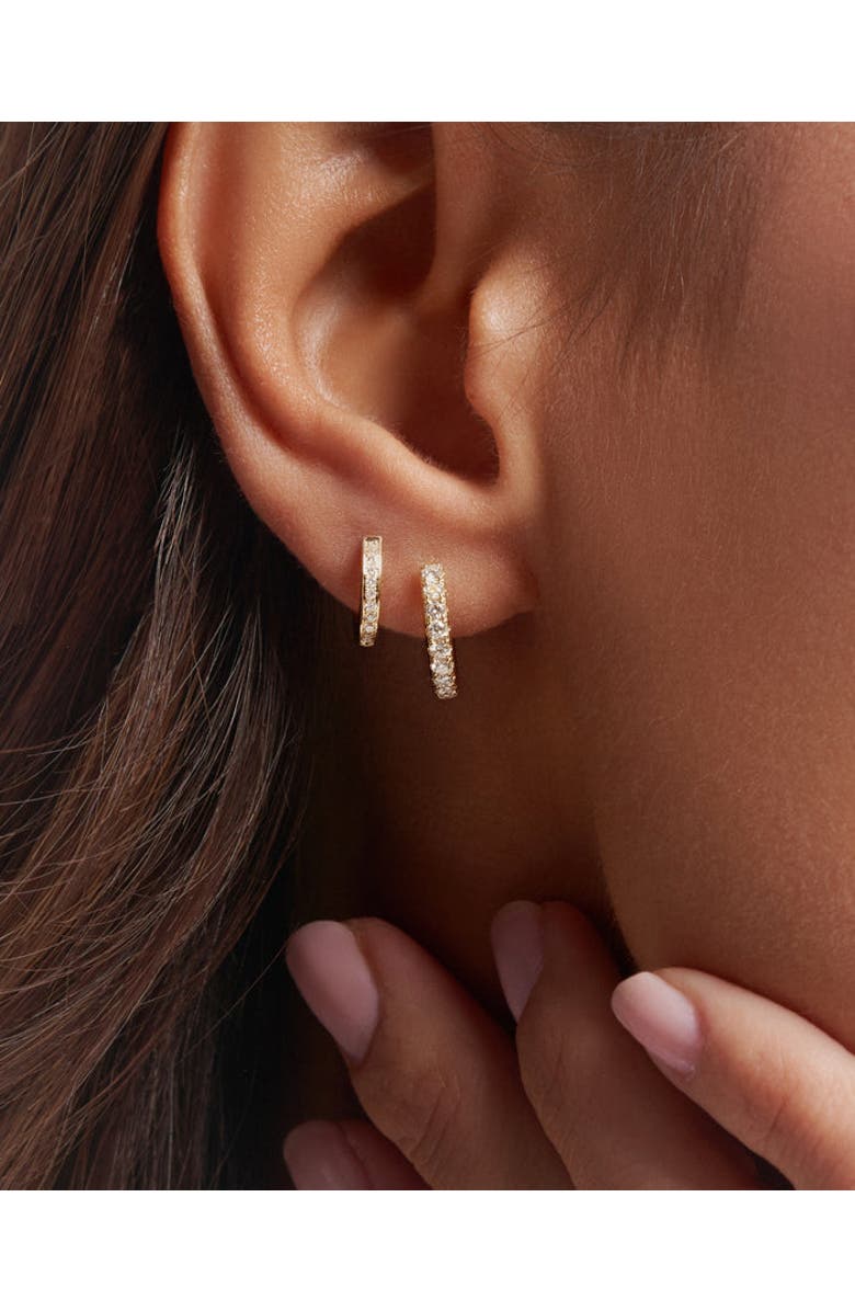 ZARUX Bold Diamond Huggies, Alternate, color, Yellow Gold