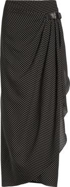 TOM FORD Polka Dot Silk Sable Faux Wrap Skirt