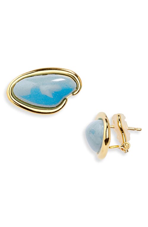 Oscar De La Renta Resin O-stud Earrings In Light Blue
