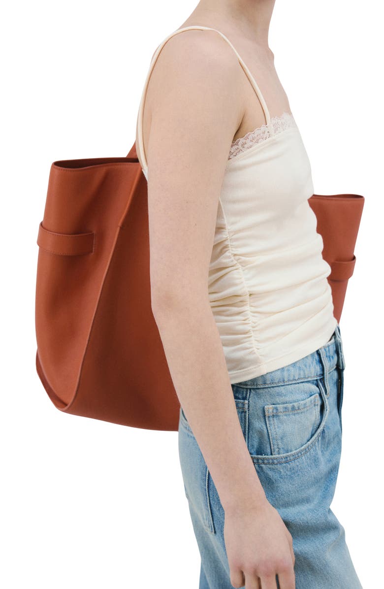 MANGO Lace Trim Stretch-Cotton Blend Camisole, Alternate, color, Vanilla