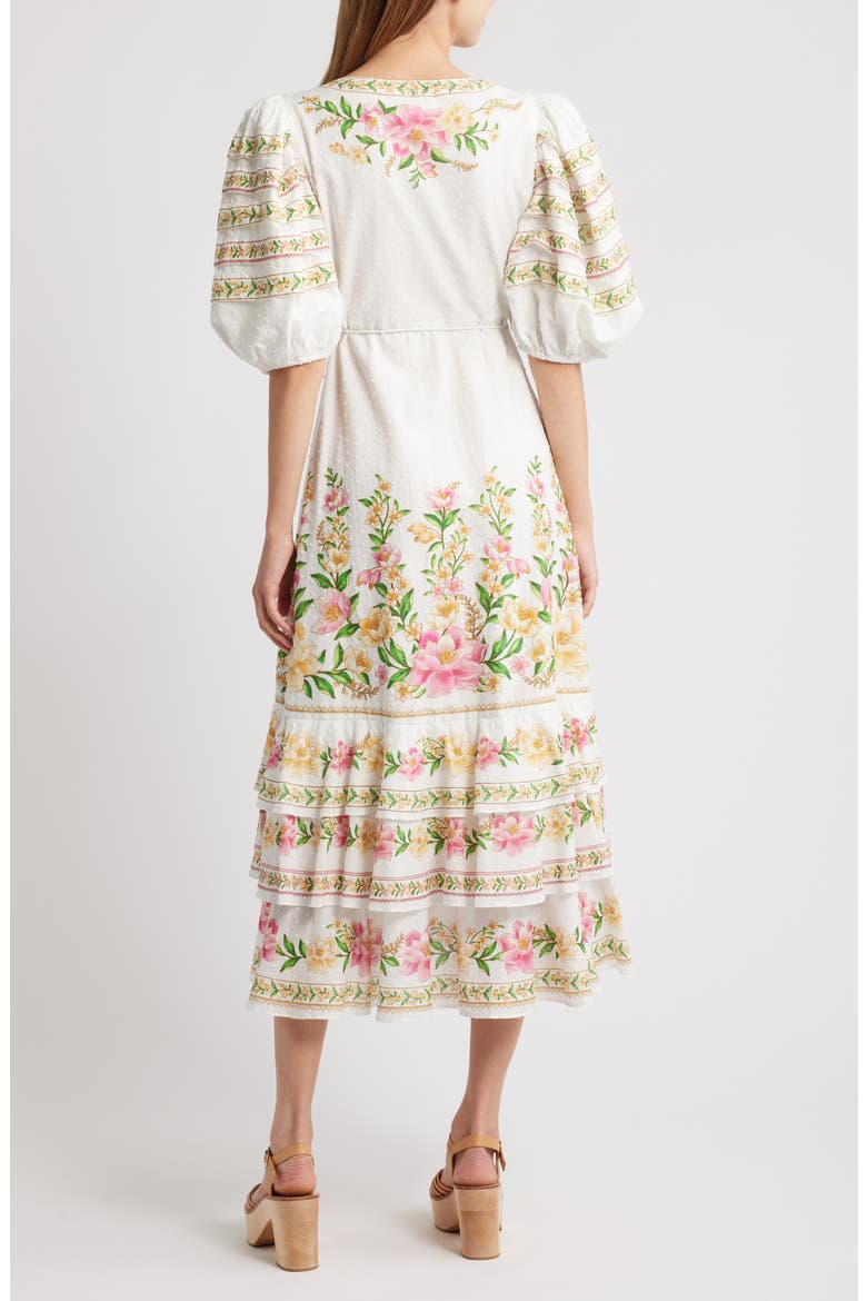 Palm Dream Floral Print Wrap Dress, Alternate, color, OFF-WHITE