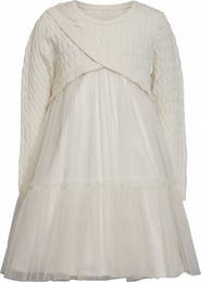 Iris & Ivy Kids' Mixed Media Long Sleeve Dress