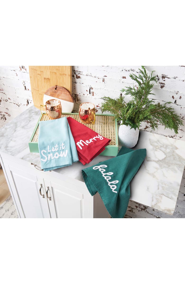 carol & frank A Christmas Holiday Tufted Solid Towel Collection, Alternate, color, Green