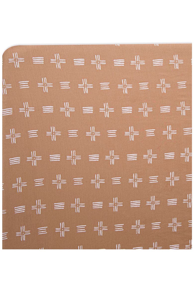Cotton Sateen Fitted Crib Sheet, Alternate, color, COPPER DASH