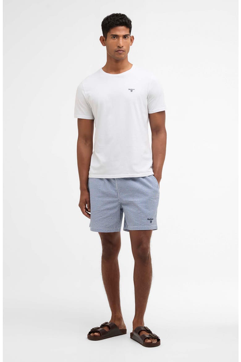 Gingham Seersucker Swim Trunks, Alternate, color, SAILBOAT BLUE