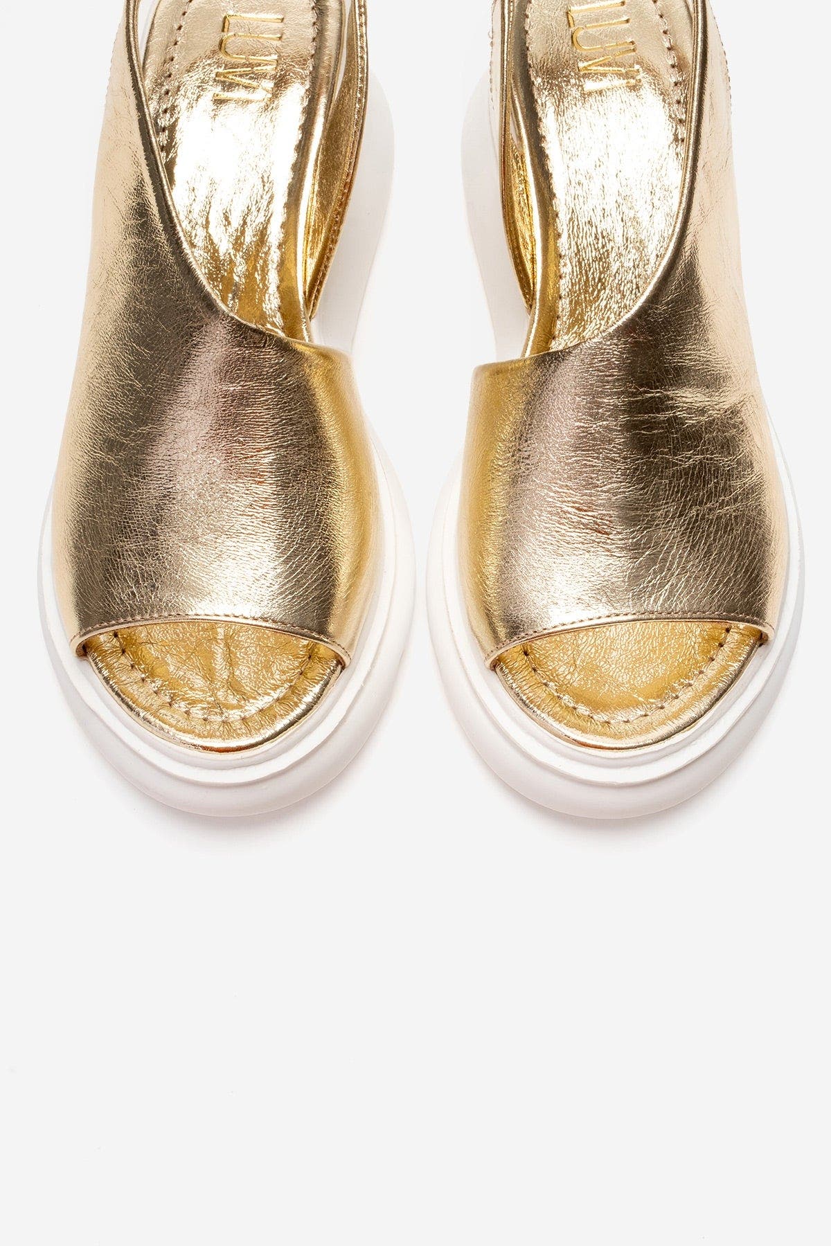 Agusto Leather Platform Sandal, Alternate, color, Gold
