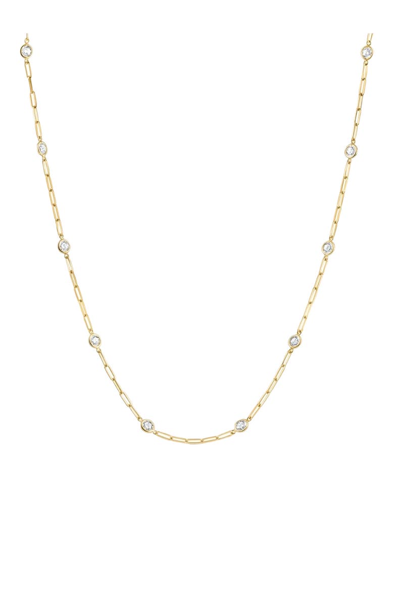 4Ct Diamond 14k Gold 18" Paper Clip Diamonds By Yard Necklace lab Grown, Main, color, 14k Yellow Gold
