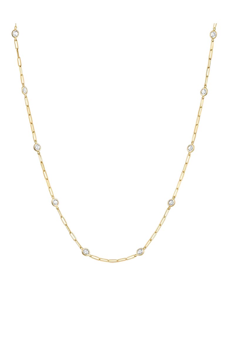 Bliss Diamond 4Ct Diamond 14k Gold 18" Paper Clip Diamonds By Yard Necklace lab Grown, Main, color, 