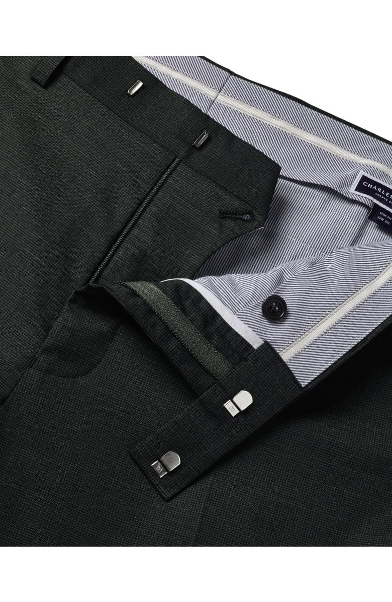 Charles Tyrwhitt Puppytooth Slim Fit Italian Suit Trouser, Alternate, color, Forest Green