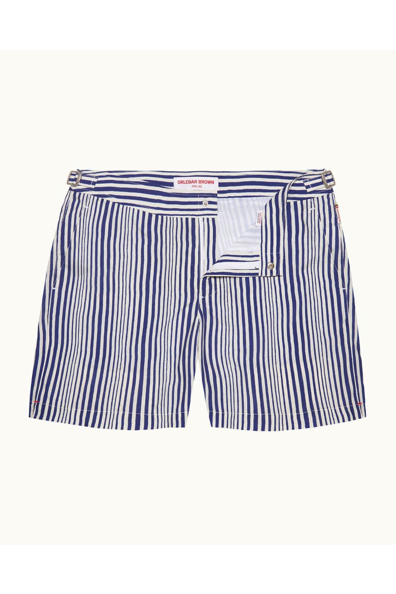 Bulldog Mid-Length Swim Shorts, Main, color, BLUE/WHITE