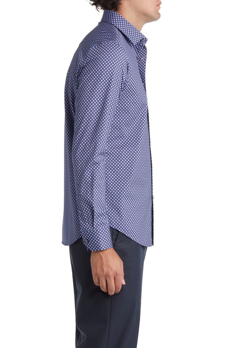 Bugatchi OoohCotton<sup>®</sup> Polka Dot Print Button-Up Shirt, Alternate, color, 