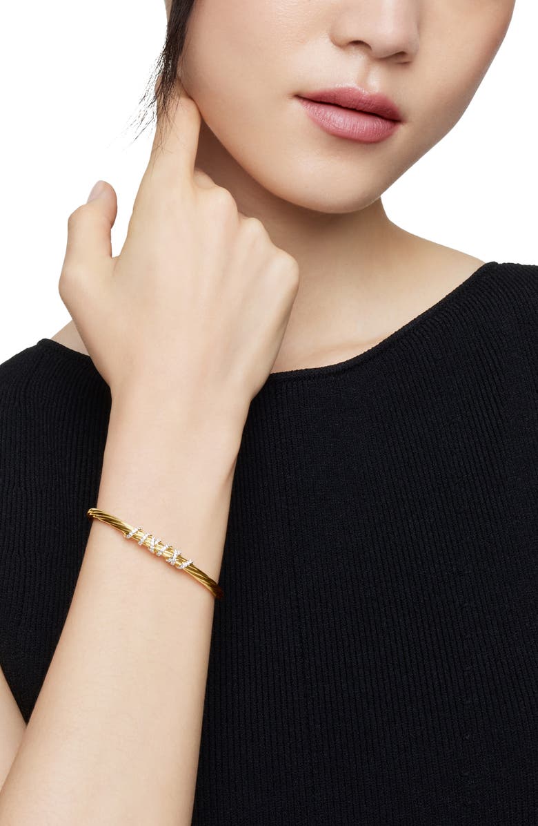 David Yurman Helena Center Station Bracelet in 18K Yellow Gold with Diamonds, Alternate, color, Gold/ Diamond