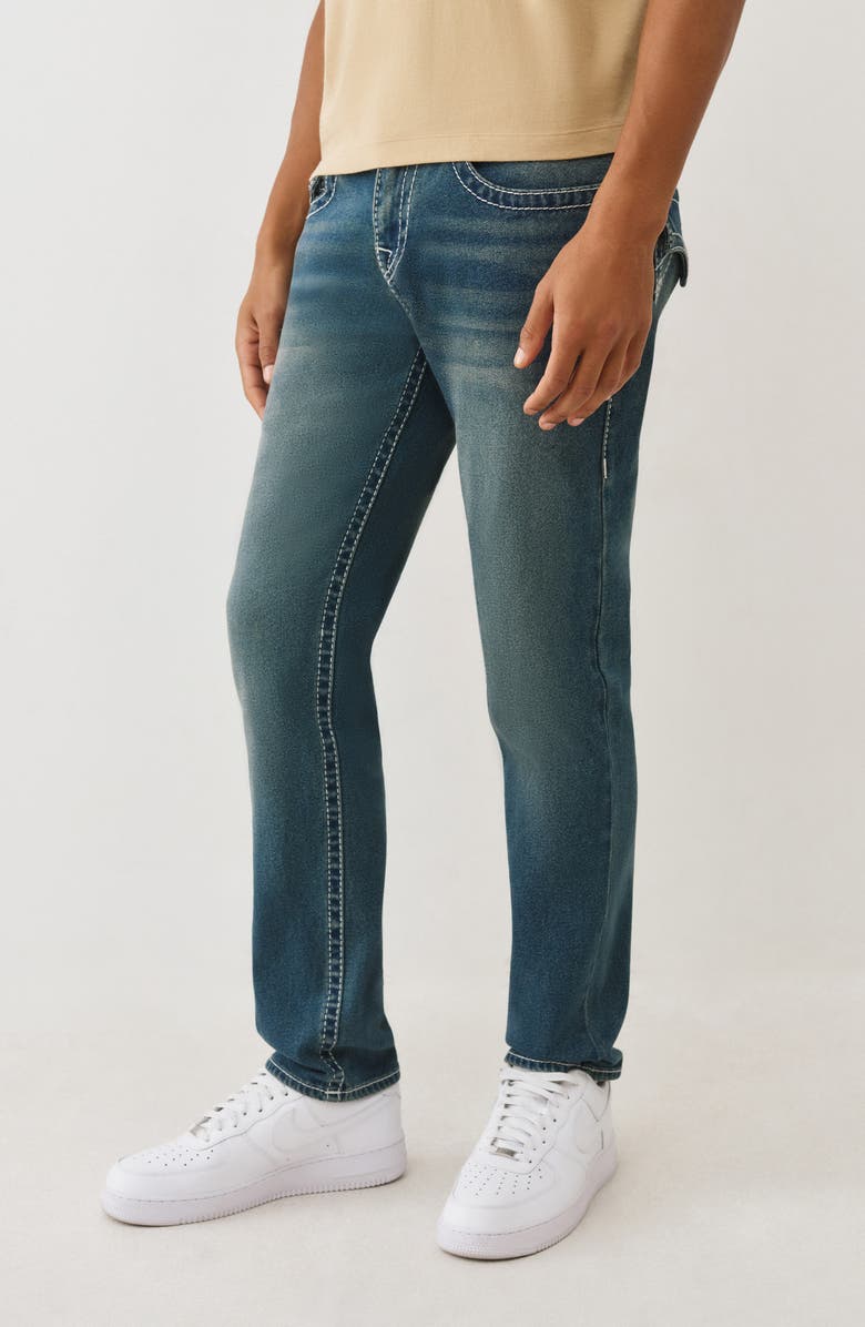 True Religion Geno Big T Flap Pocket Slim Leg Jeans, Alternate, color, Medium Toasted Cinnamon Wash