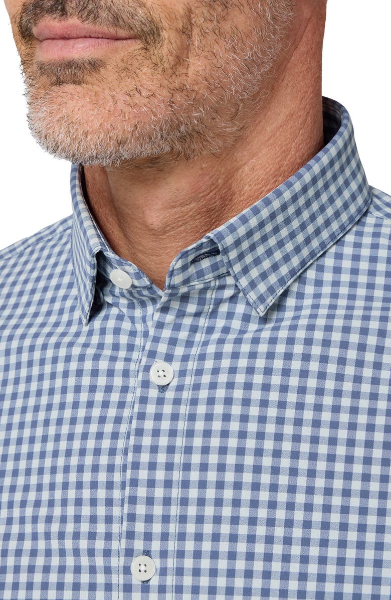 Mizzen+Main Leeward No Tuck Trim Fit Gingham Performance Button-Up Shirt, Alternate, color, Aluminum Crew Gingham
