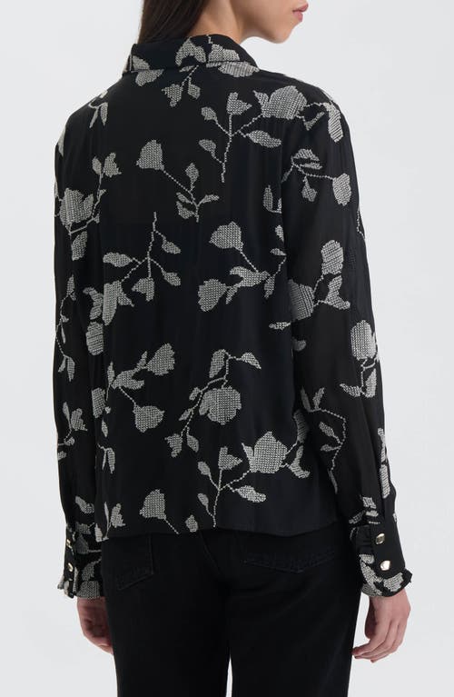 Nvlt Embroidered Button-up Shirt In Blue