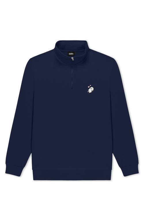 Dalix Womens Heartly Ghost Quarter Zip Pullover In Blue