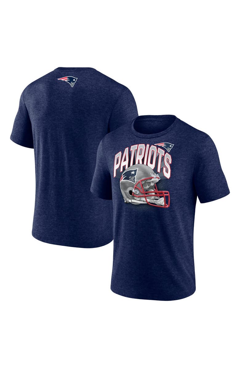 FANATICS Men's Fanatics  Heather Navy New England Patriots End Around Tri-Blend T-Shirt, Main, color, Heather Navy