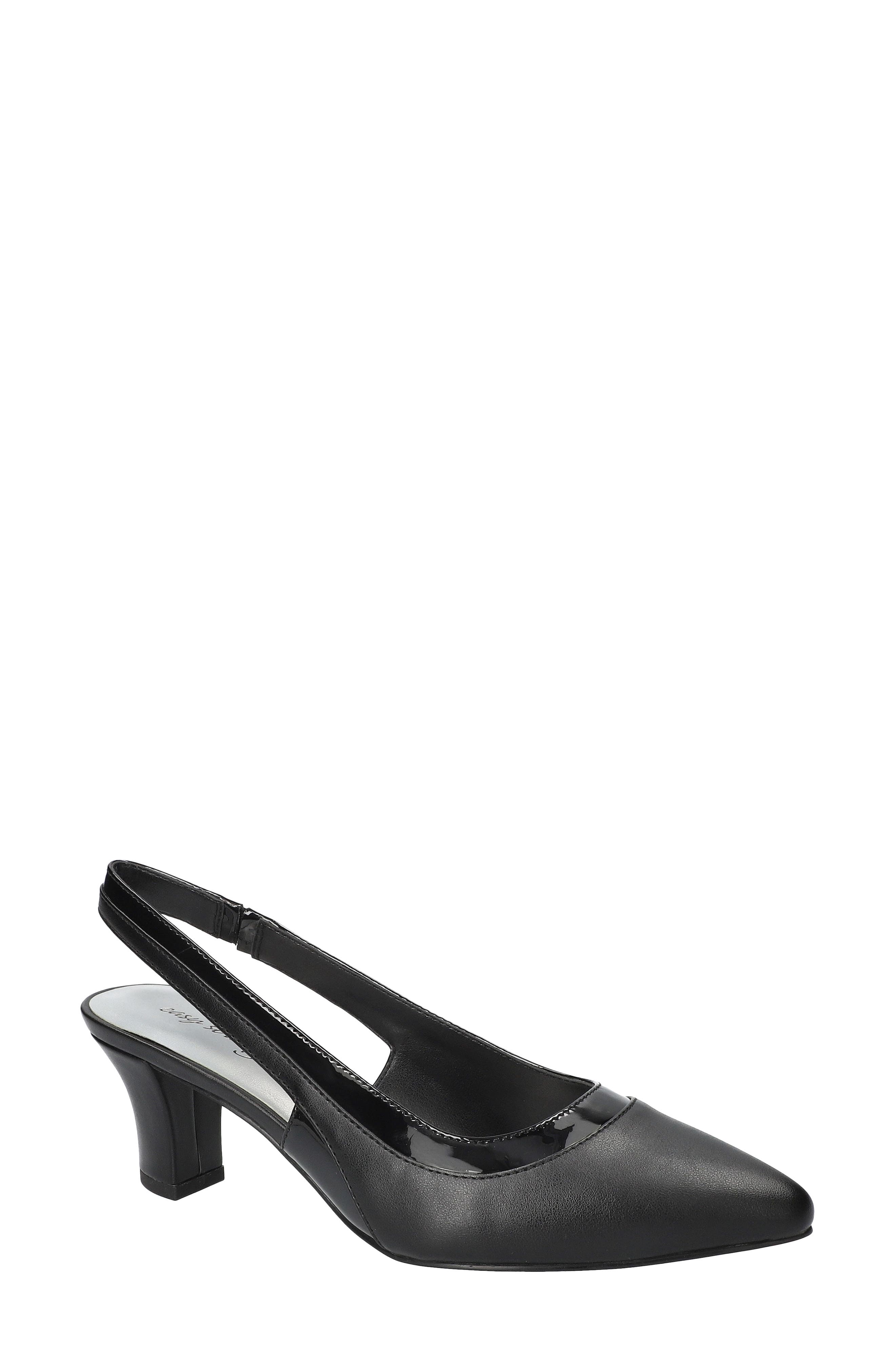 EASY STREET Dessa Slingback Pointed Toe Pump, Main, color, Black-Patent