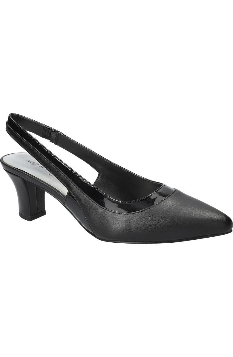 EASY STREET Dessa Slingback Pointed Toe Pump, Main, color, Black-Patent