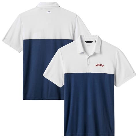 Men's TravisMathew White/Navy Houston Astros Home Run Leader Tri-Blend Polo
