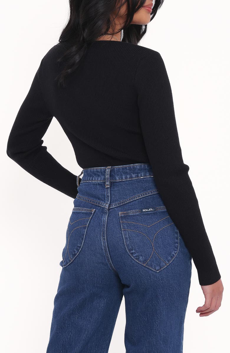 Petal & Pup Cooper Rib Sweater, Alternate, color, Black