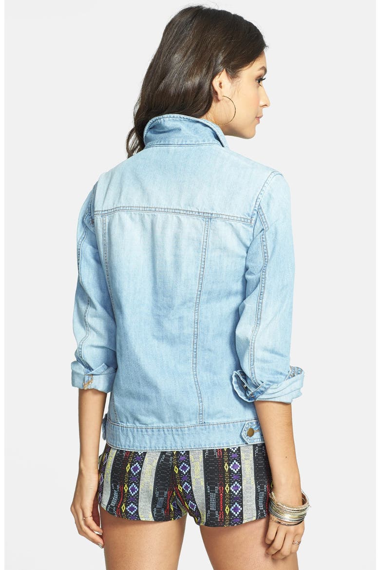 Oversized Denim Jacket, Alternate, color, MEDIUM LIGHT WASH