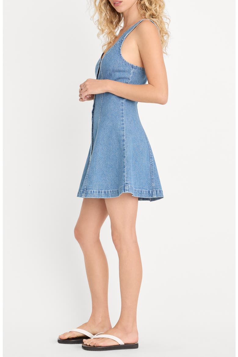 The Flouncy Denim Minidress, Alternate, color, INDIGO