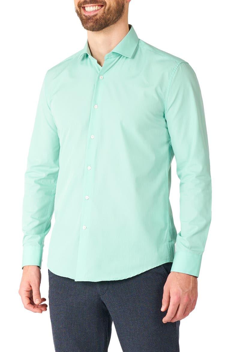 Magic Mint Button-Up Shirt, Main, color, TEAL/MINT